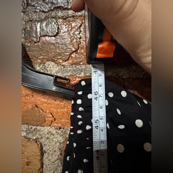 Abercrombie & Fitch Black and White Polka Dot Puff Emerson Sleeve Midi Dress XLP - Picture 3 of 6